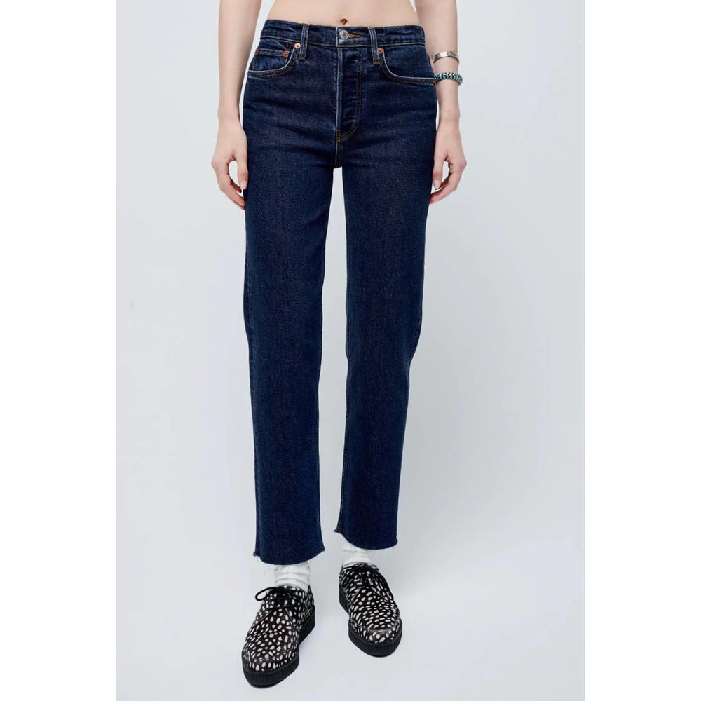 Re/Done Dark Blue Straight Leg Jeans